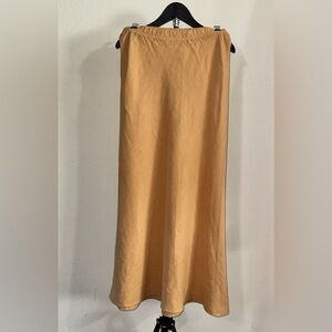 Line Maxi Slip Skirt in Mustard